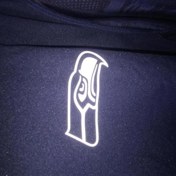 Fanatics Seattle Seahawks Quarter-Zip Pullover - Navy Blue Size XL - Picture 2 of 6
